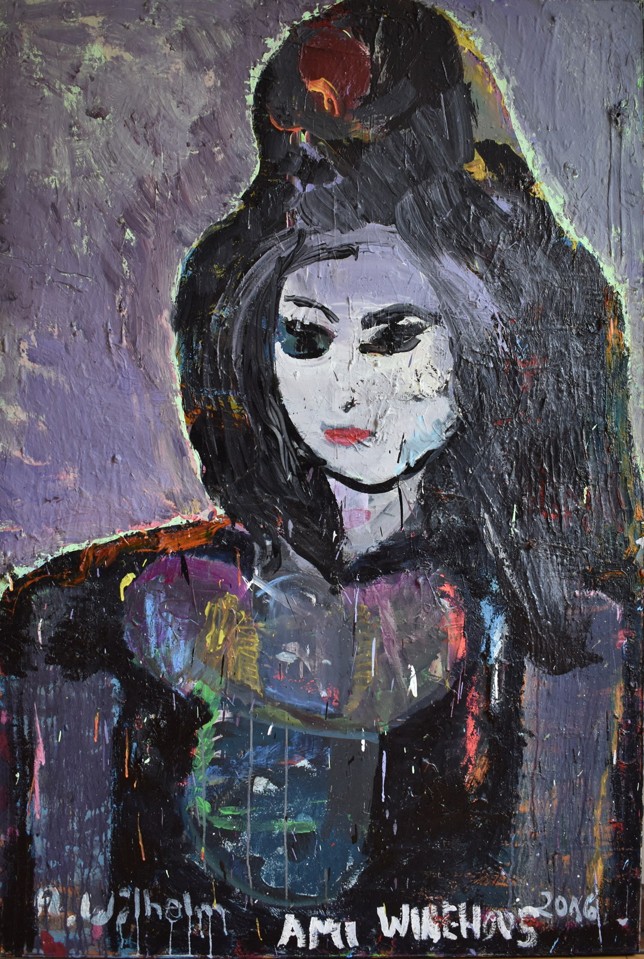 André Wilhelm, Amy Winehouse, Mischtechnik, 122 x 180 cm, 2015