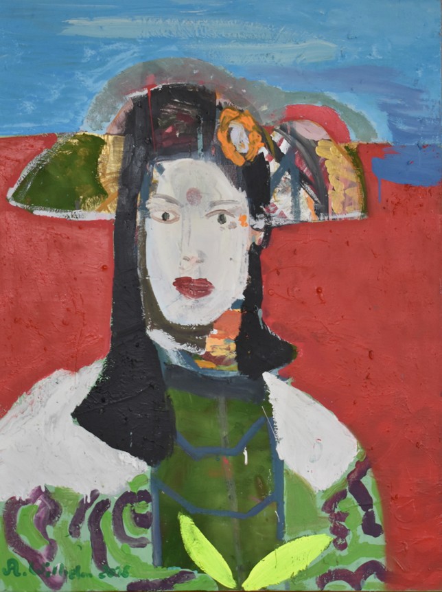 André Wilhelm, Sizilianerin, Mischtechnik, 90 x 120 cm, 2016