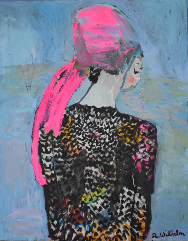 André Wilhelm, Venezianerin, Mischtechnik, 80 x 100 cm, 2017