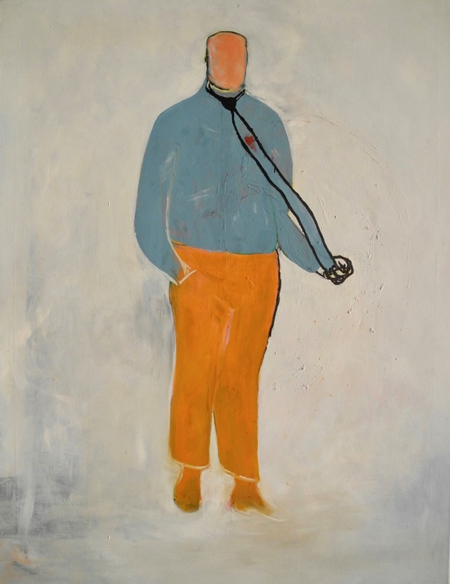Mann mit Krawatte, 1988, Öl auf Acryl auf Baumwolle