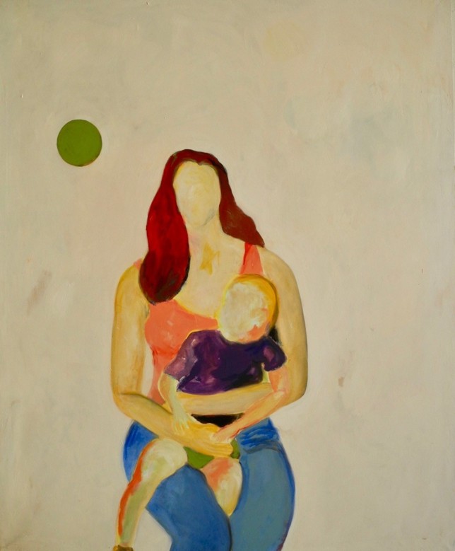 Mutter mit Kind, 1992, Öl auf Baumwolle, 152 x 124 cm
