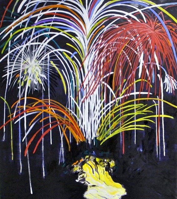 Feuerwerk (Herkules), 2015, Öl auf BW, 170x150 cm