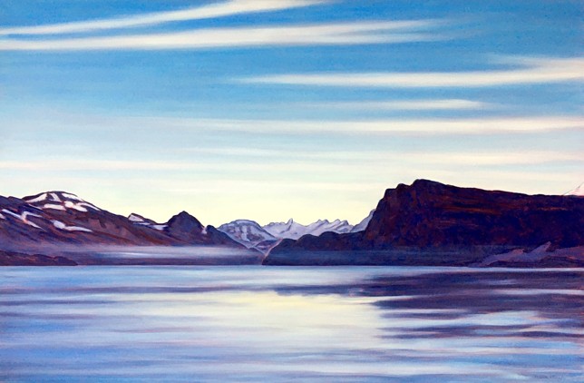 Vierwaldstättersee mit Schleierwolken, Öl auf Lw, 106 x 160 cm, 2013