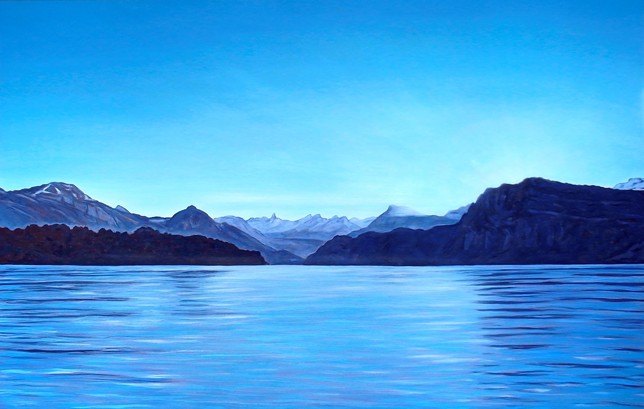 Morgenstimmung am Vierwaldstättersee, Öl auf Lw, 130 x 204 cm, 2012