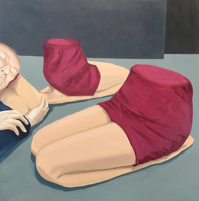 Carla Maria Bellido, Play Dirty 5, 100 x 100 cm, Öl auf Leinwand, 2018