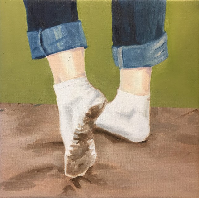 Carla Maria Bellido, Play Dirty 11, 40 x 40 cm, Öl auf Leinwand, 2018