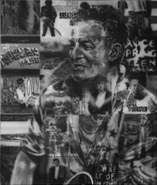 Bruce Springsteen, 2014, Airbrushillustration, Unikat, 68/80 cm