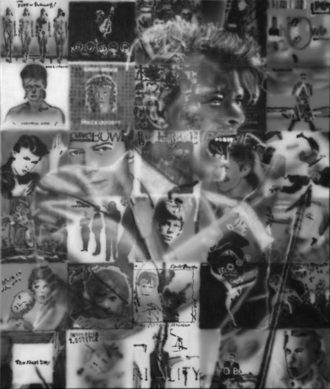 David Bowie, 2014, Airbrushillustration, Unikat, 68/80 cm
