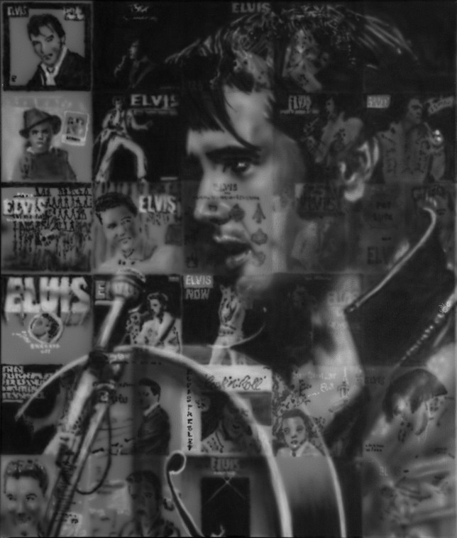Elvis Presley, 2014, Airbrushillustration, Unikat, 68/80 cm