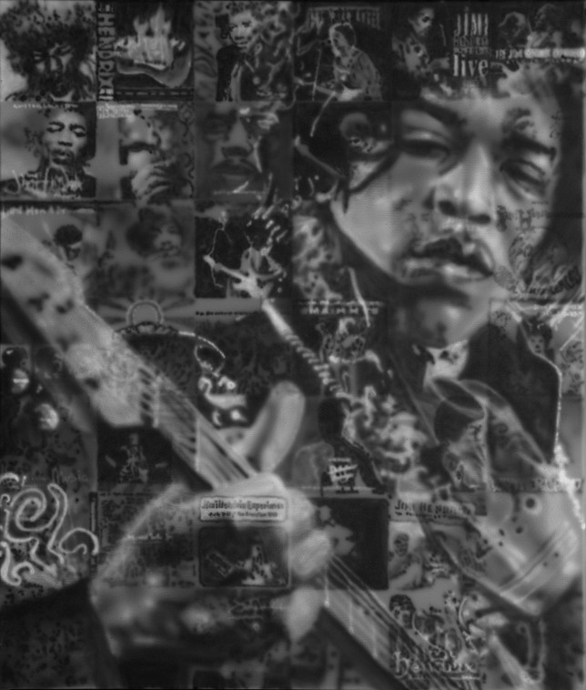 Jimi Hendrix, 2014, Airbrushillustration, Unikat, 68/80 cm