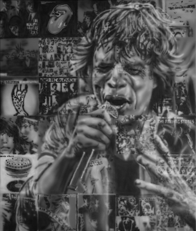 Rolling Stones, 2014, Airbrushillustration, Unikat, 68/80 cm