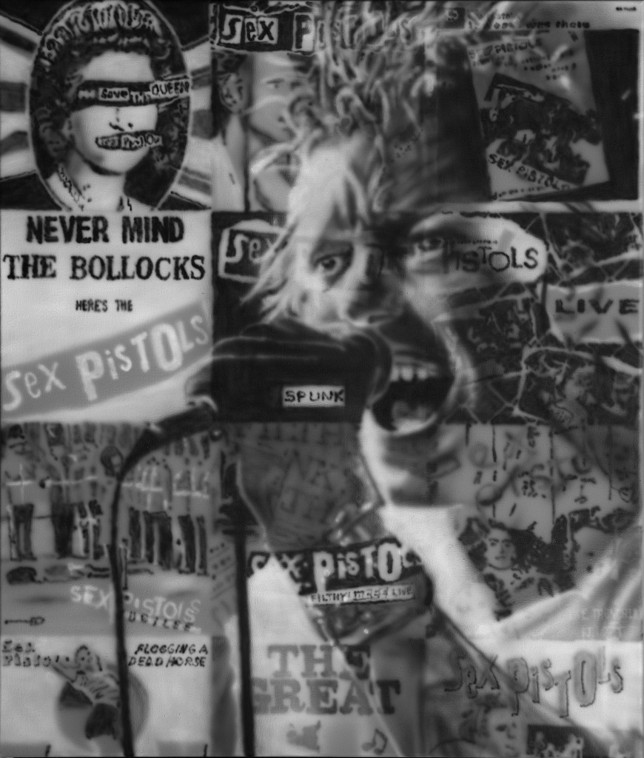 Sex Pistols, 2014, Airbrushillustration, Unikat, 68/80 cm