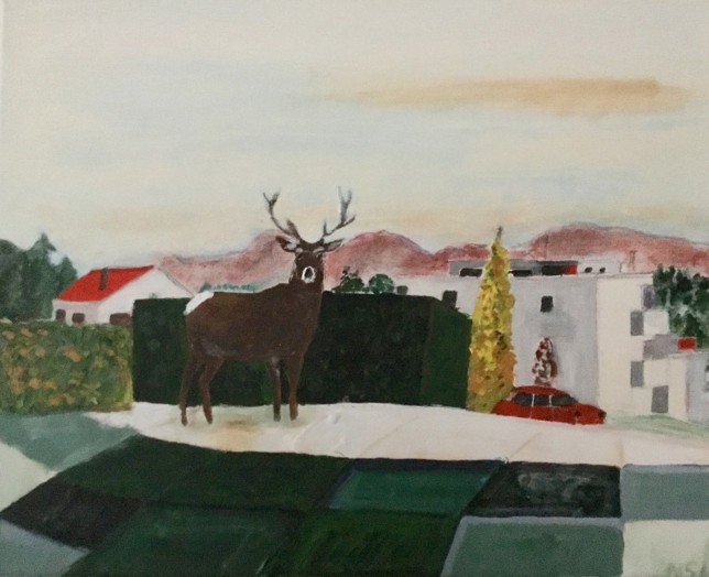 Hirsch, Acryl auf Leinwand, 40 x 50, 2018-2019