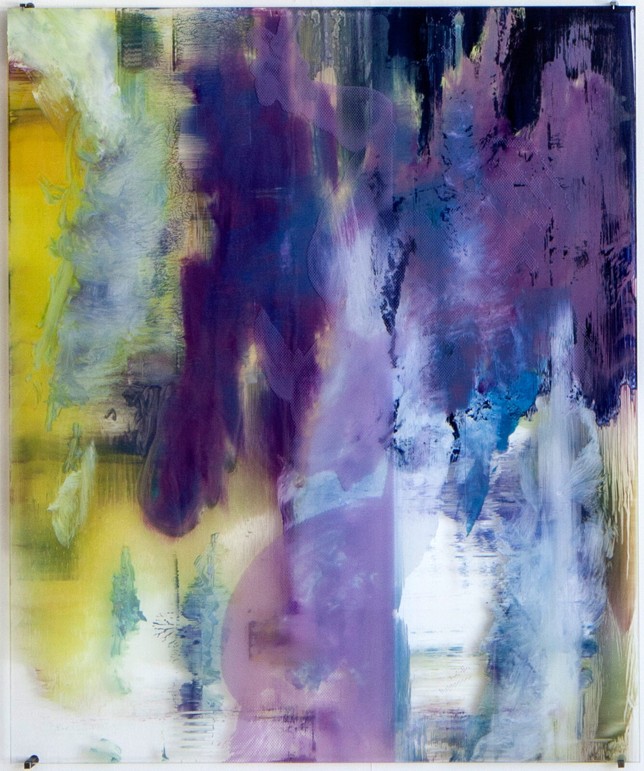 Perseus, Öl, Siebdruck auf und hinter Glas, 120 × 100 cm, 2014