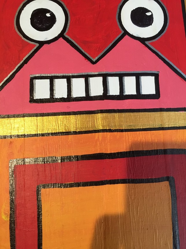 Roby, Acryl auf Karton, 60x24x14 cm, 2015 (Ausschnitt)