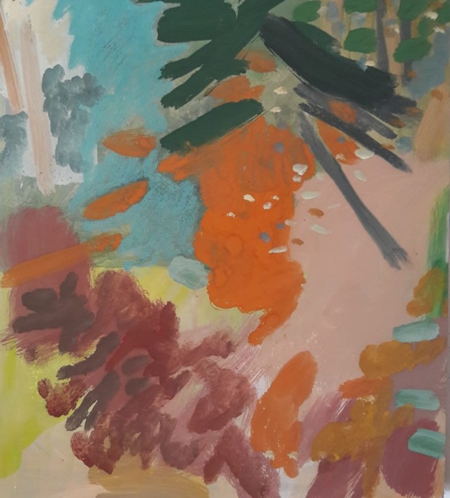 Verena Renggli, Territoryfield, Ei-Tempera, 40 x 30, 2019