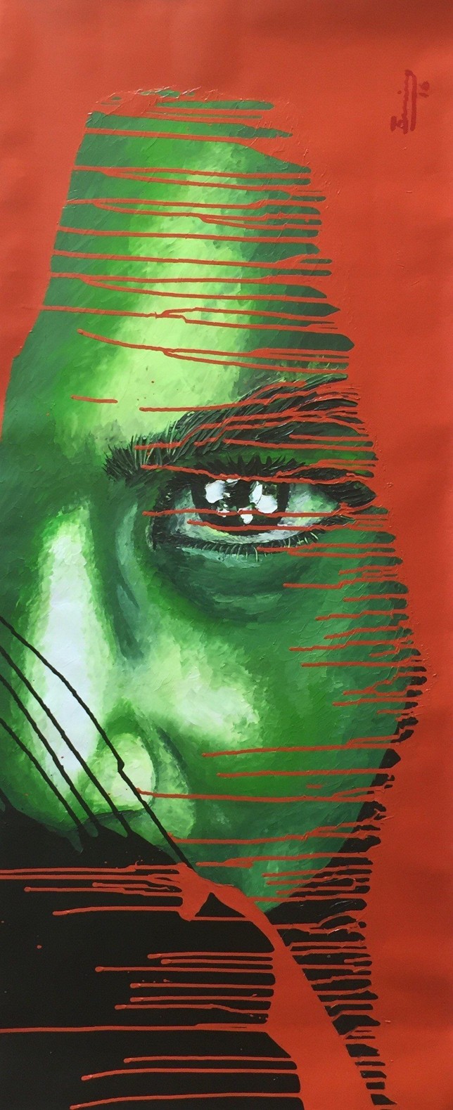 Irving Torres, Lore, Mischtechnik auf Leinwand, 56 x 135 cm, 2016